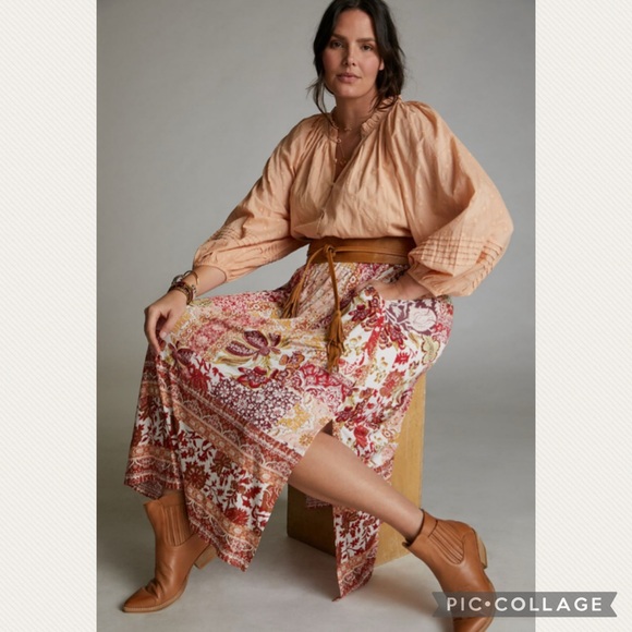 Anthropologie Indira Maxi Skirt in Pink - Picture 2 of 14